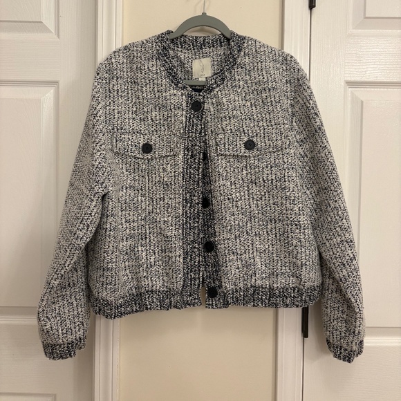 Joie Jackets & Blazers - NWOT Blue and Cream Bomber Jacket